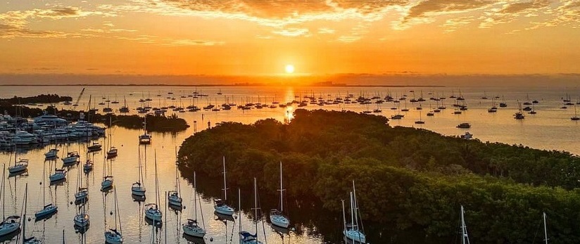 Sunset image from webcam in Coconut Grove 
